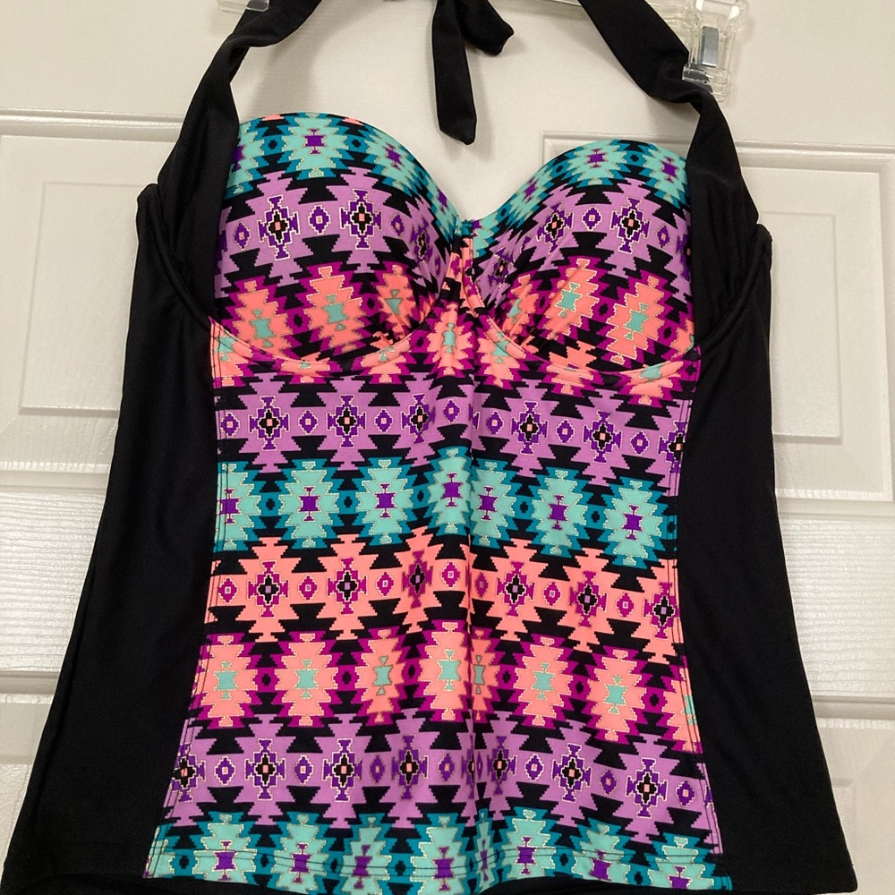 Calatina Halter Geometric Tankini NWOT